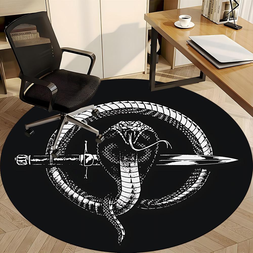 1pc Snake Dagger Office Round Area Rug, Under Office Chairs Bedroom Living Room Home Decor, Room Deco, Available in Various Sizes