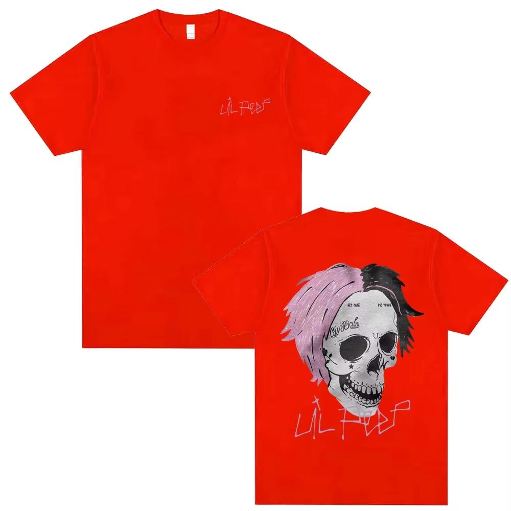 T-shirt en coton pur pour homme Rapper Lil Peep Mode Y2k Graphique d'album Col rond unisexe Haut d'été Hip Hop Haute Qualité