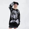 Women Hip Streetwear Harajuku Sweater Vintage Japanese Style Anime Girl Knitted Soft Pullover Sweaters Female