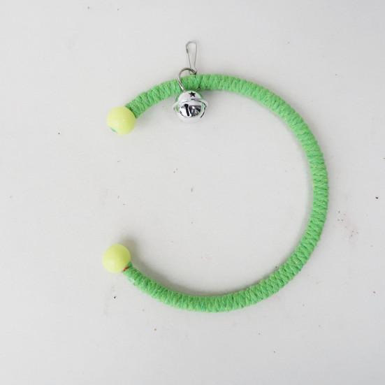 Parrot Swing Toy with Bell Climbing Toys Colorful Cotton Rope Bird Hanging Braided Chew Toy for Small Medium Parrots