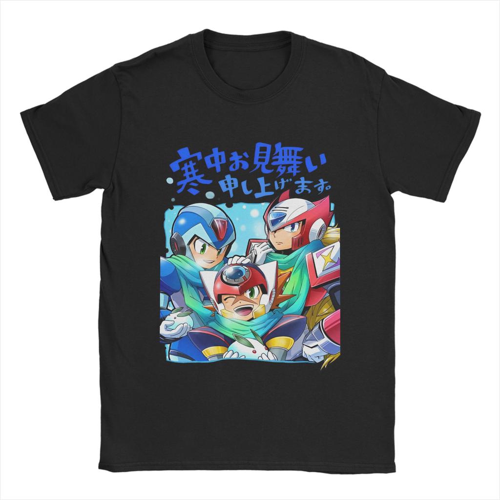 Megaman X to Mega T Shirt Men's Cotton Tops Streetwear O-neck Short Sleeve