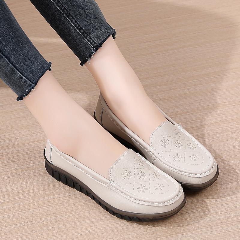 Summer Women Moccasins Leather Shoes Driving Comfort Flats Casual Nurse Penny Loafers Walking Minimalist Maternity Shoes for Girl