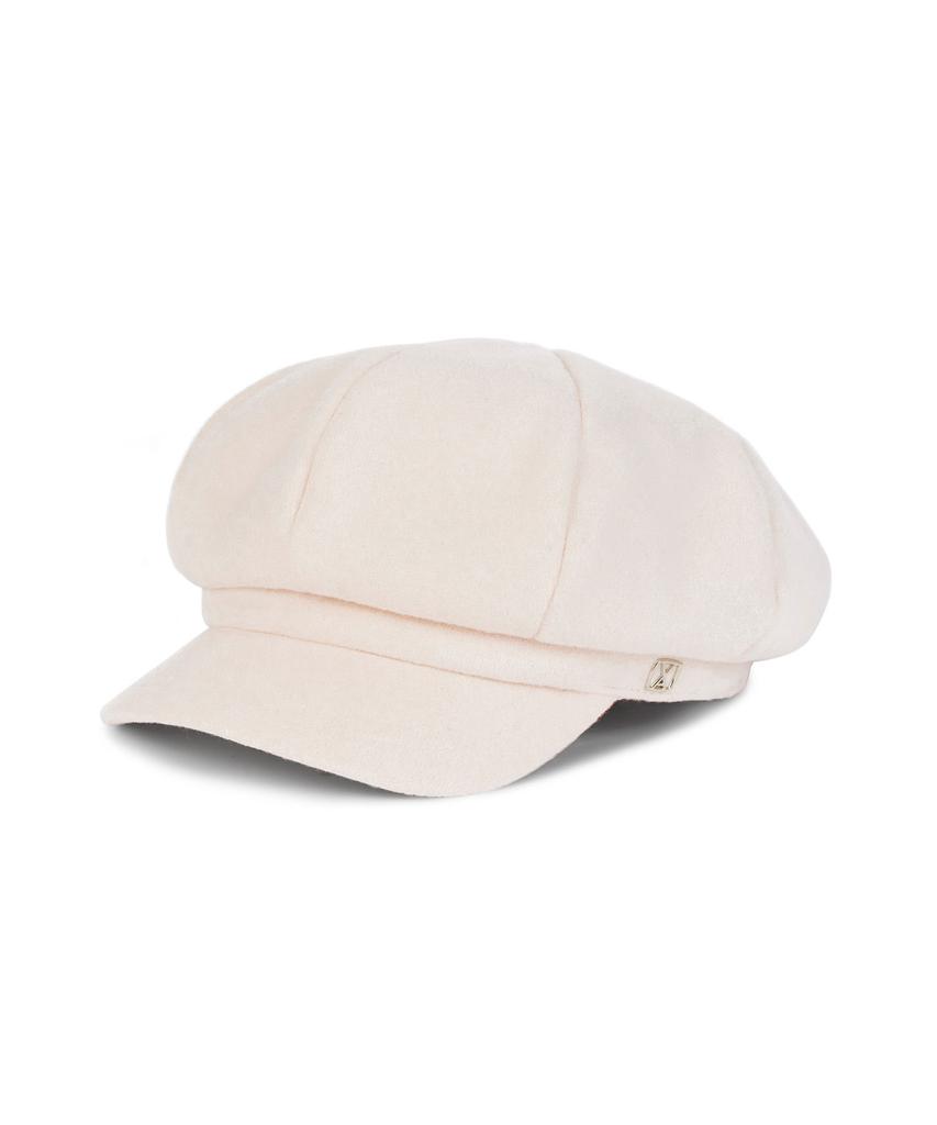 Bajal Va Square Studded Wool Newsboy Cap Ivory