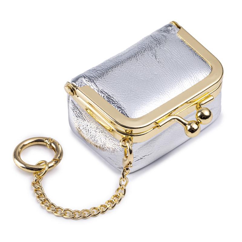 New Leather Compact Gold Bag Diamond Ring Jewelry Bag Mini Ring Necklace Earrings Jewelry Box Coin Change Bag