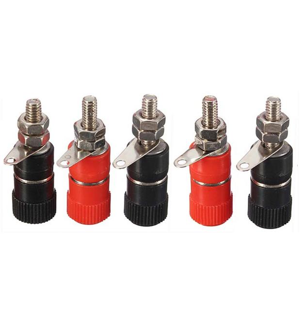 5/10Pcs 4mm Banana Socket Professional Binding Post Nut Banana Plug Jack Connector Nickel Plated Terminal JS -919 Test Connector