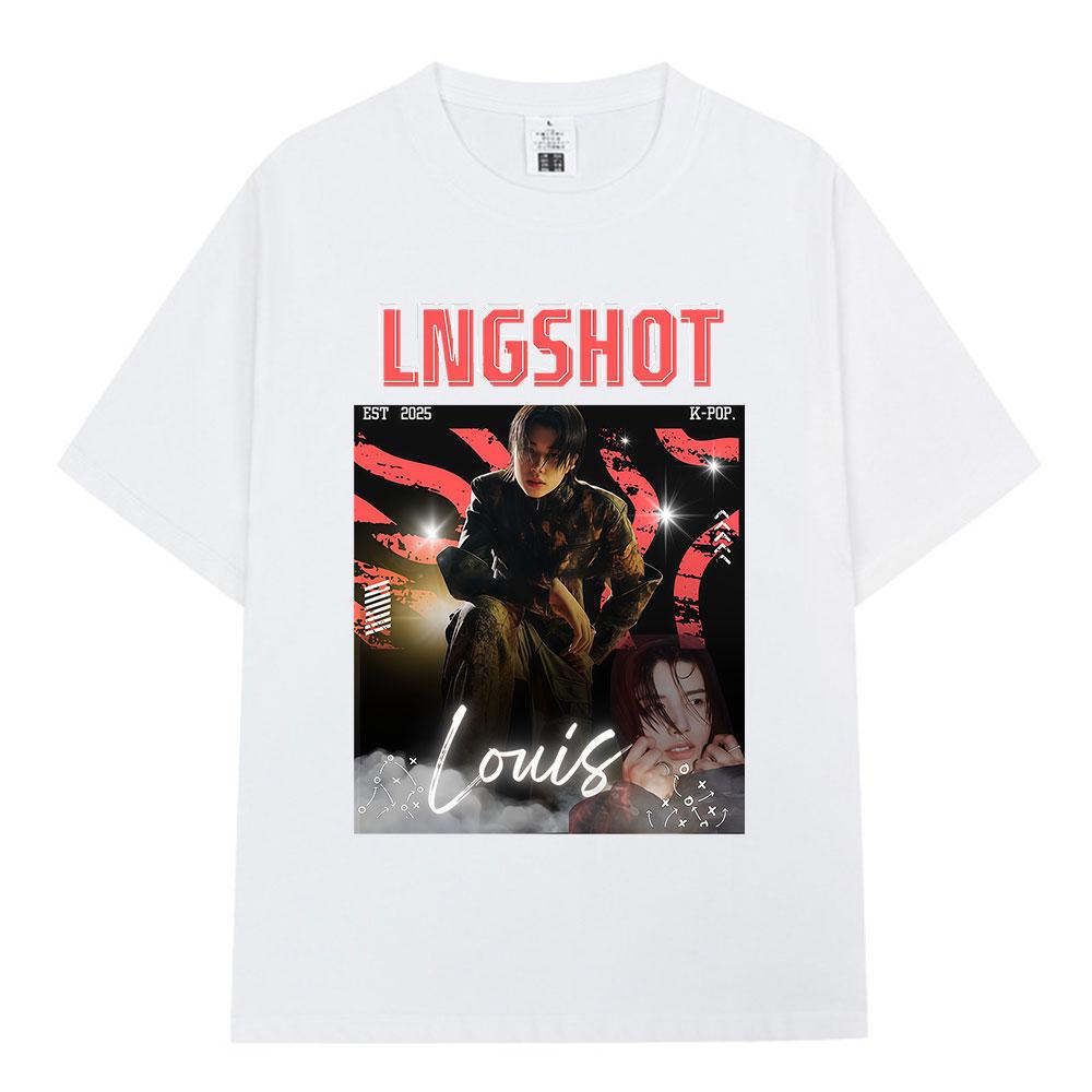 Koreaanse Kpop Hip Hop Groep Lngshot Grafisch T-shirt Mannen Vrouwen Kleding Mode Oversized Korte Mouw