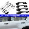 For LHD Kia Sportage KX5 2017- Car Carbon Style Black Exterior Door Handle Moulding Cover Trim Vehicle Accessories Decor
