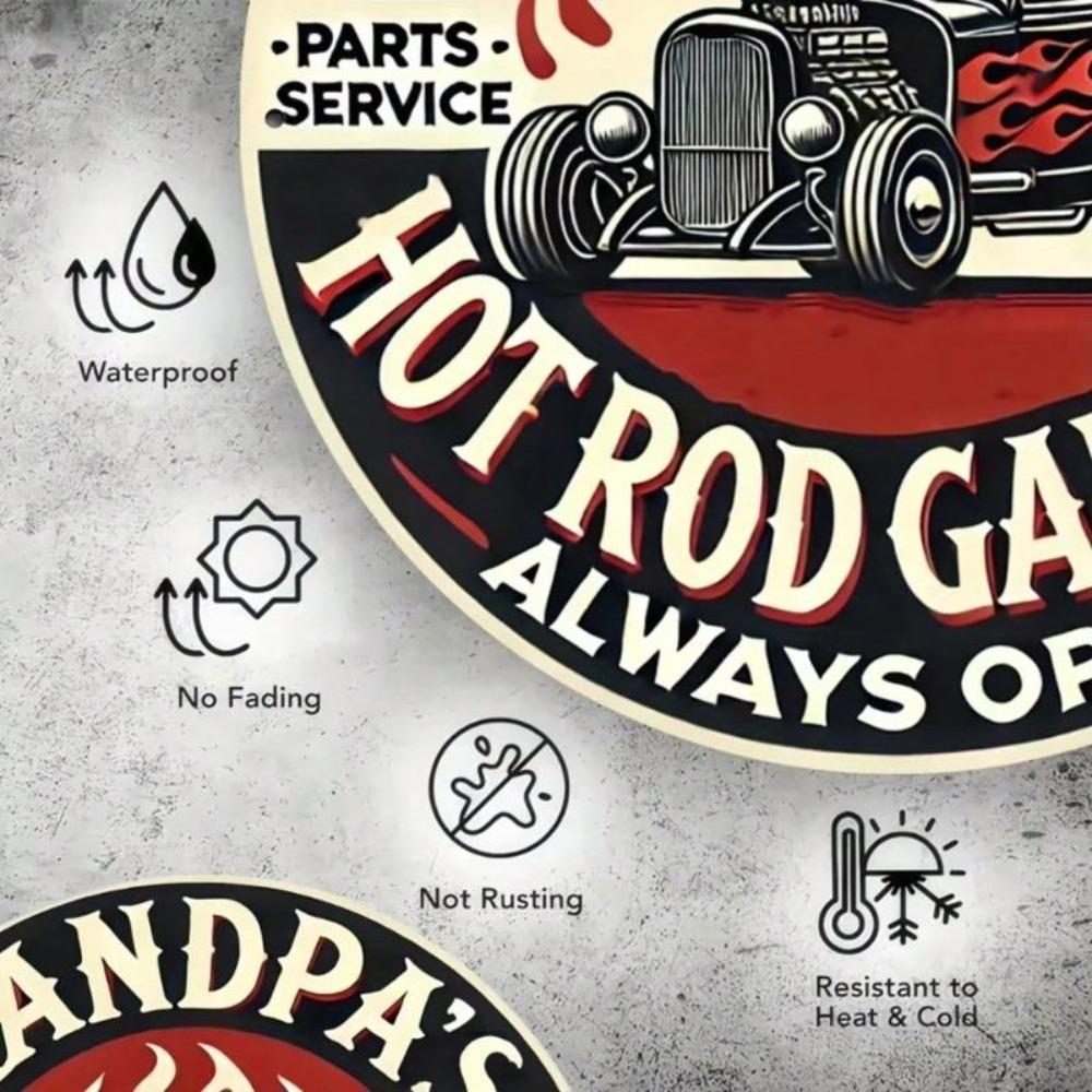 Hot Rod Auto Metallwandkunst Vintage Garagendekor Rostfreie Aluminiumskulptur