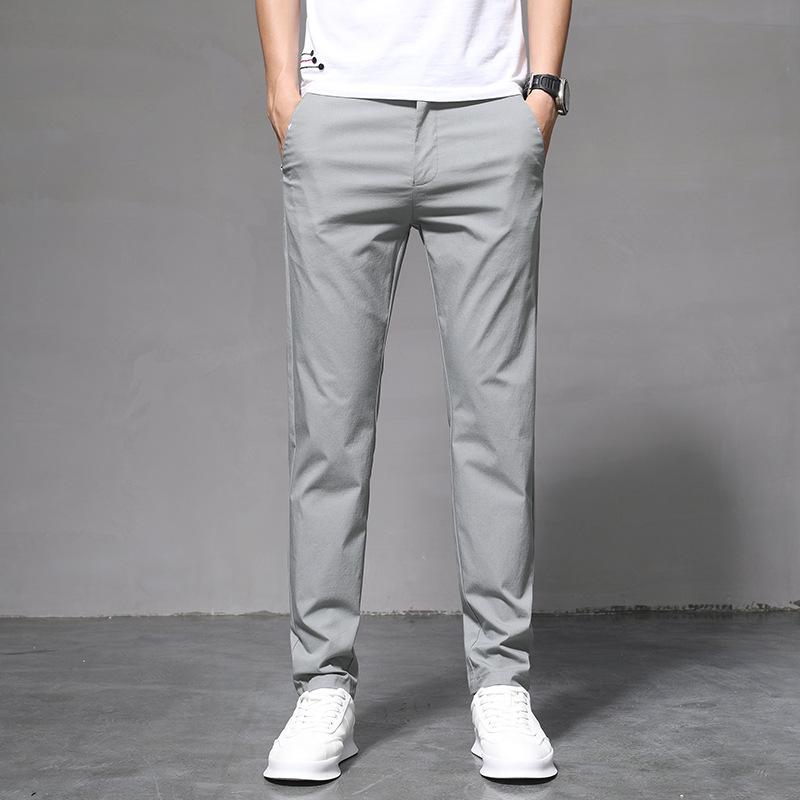 Ice Silk Pants Men's Casual Stretch Sweatpants Trendy Versatile Men's Casual Pants Summer Thin Slim Pants