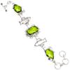 Peridot Quartz Gemstone Handmade Style Silver Jewelry Bracelet 7-8''