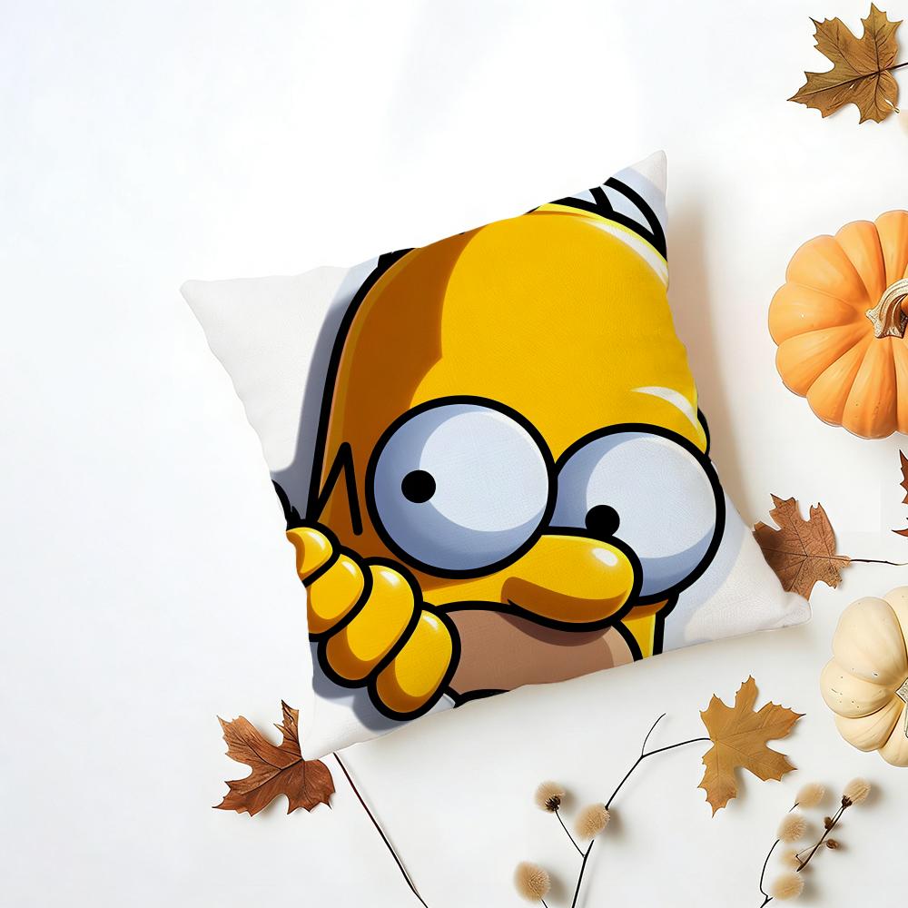 T-The Simpsons Cushion Cover Washable Linen Pillowcase Soft For Daily Sofa Bed Home Room Decor