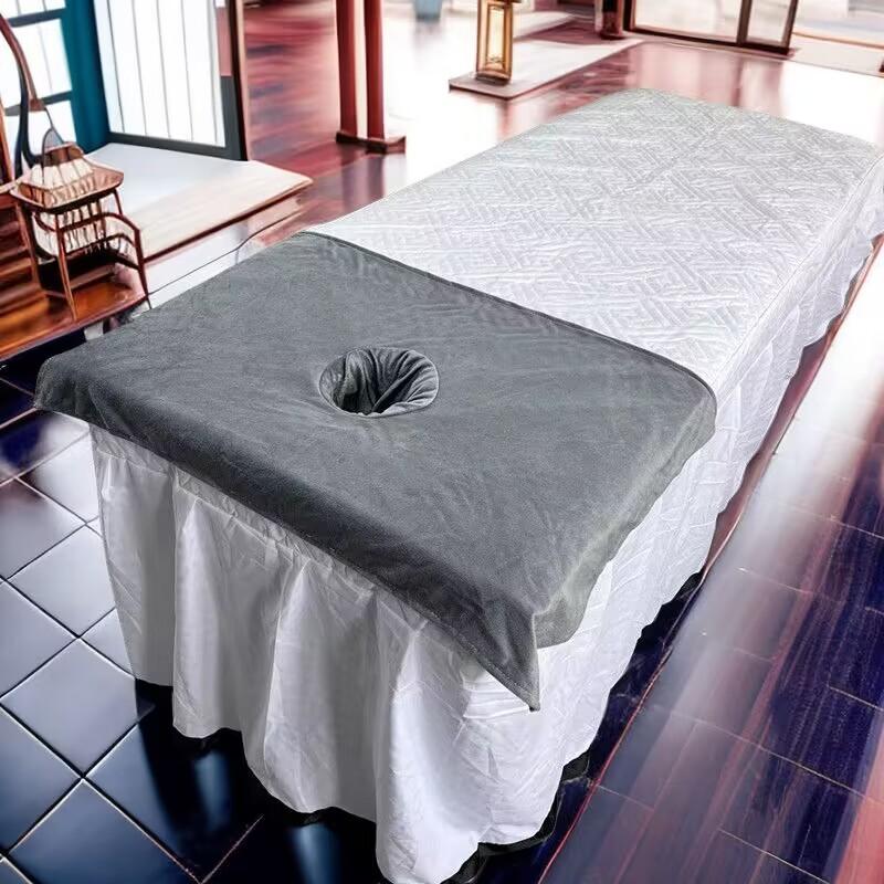 50*80cm Thickened Beauty SPA Massage Table Planking Face Towel with Hole Bed Bandana