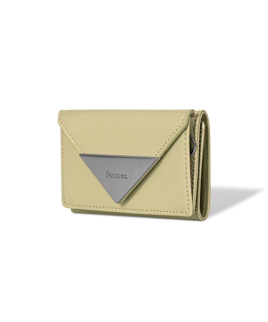 Fennec Crinkle Triangle Triple Wallet - Soft Olive