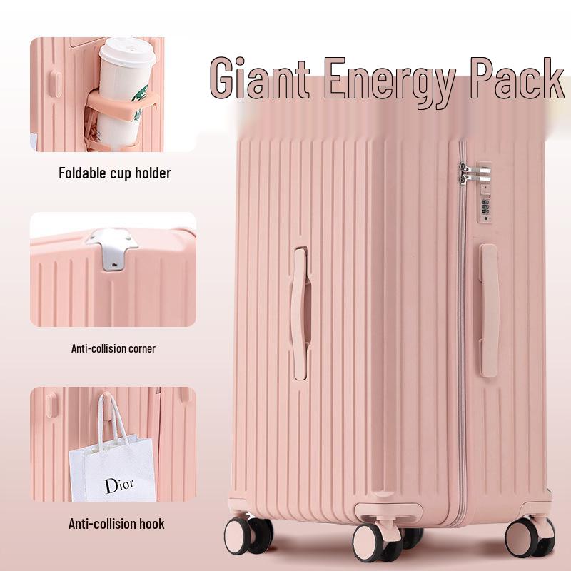 20-inch & 24-inch Silent Wheel Suitcase Set with Lock - Large Capacity Travel Trolley for Students