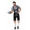Traditionelle deutsche Bierfestkleidung, kariertes Hemd mit hängendem Hut, dreiteiliges Set
