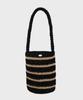 Slowslowly Moroccan Handmade Crochet Stripe Bucket Bag _ Black