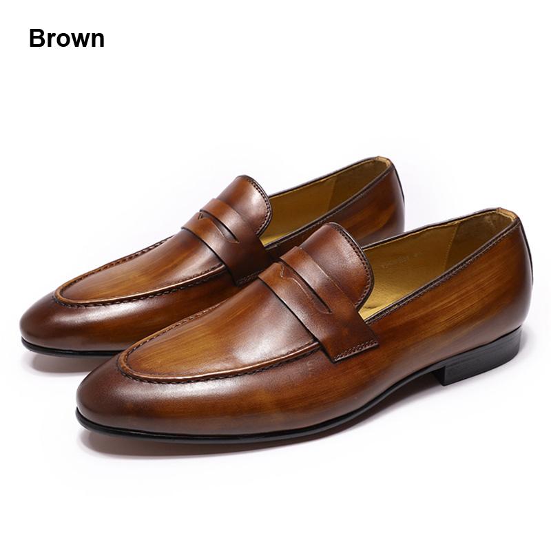 Mode FELIX CHU Mocassins Penny Homme Chaussures en Cuir Cuir Véritable Élégantes Mariage Fête Décontractées Chaussures Habillées Marron Noir Chaussures pour Homme