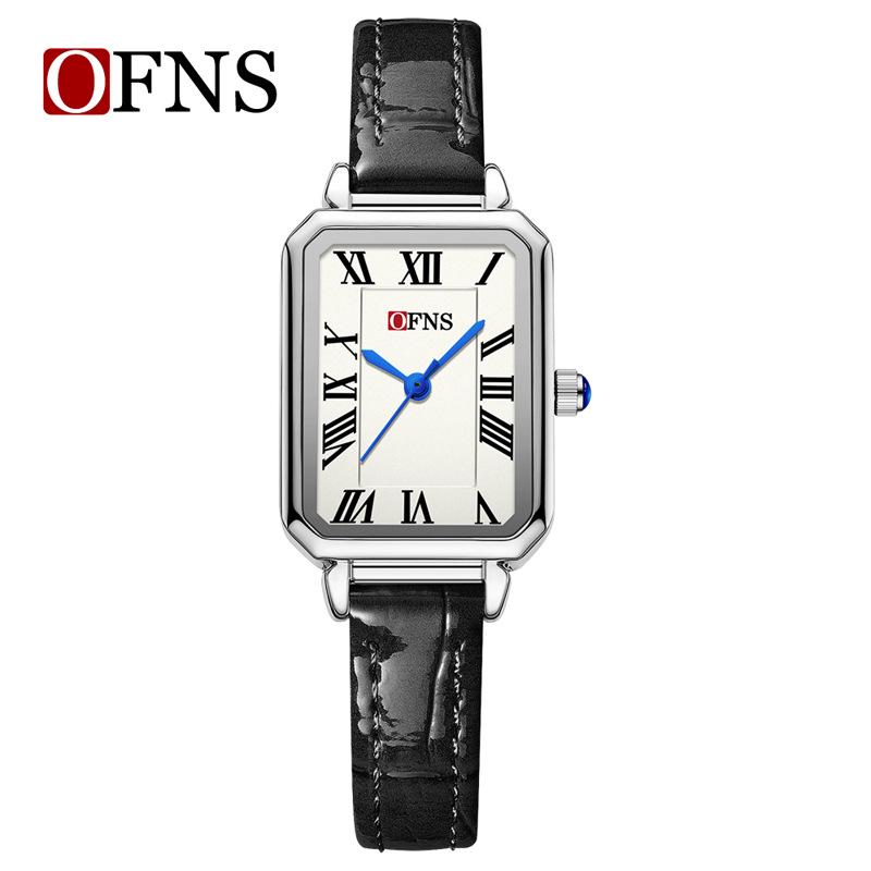 OFNS Women's Retro Roman Numeral Quartz Watch - Square Waterproof Wristwatch for Female Students