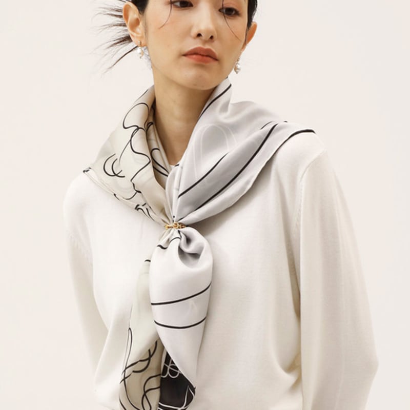 Foulard en soie dessin au trait ONSZ