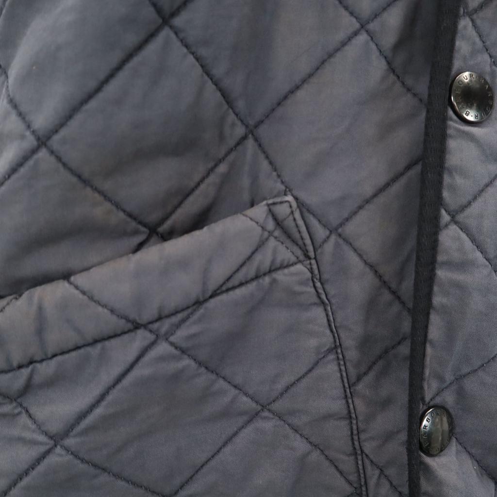 Barbour Quilted Jacket Navy Double Zip Men's Used
