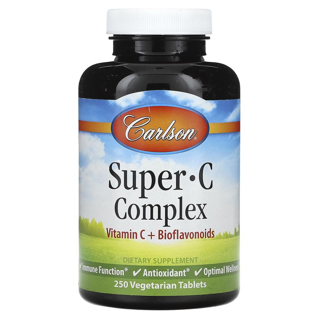 Carlson, Super C Complex, 250 Veggie Tablets
