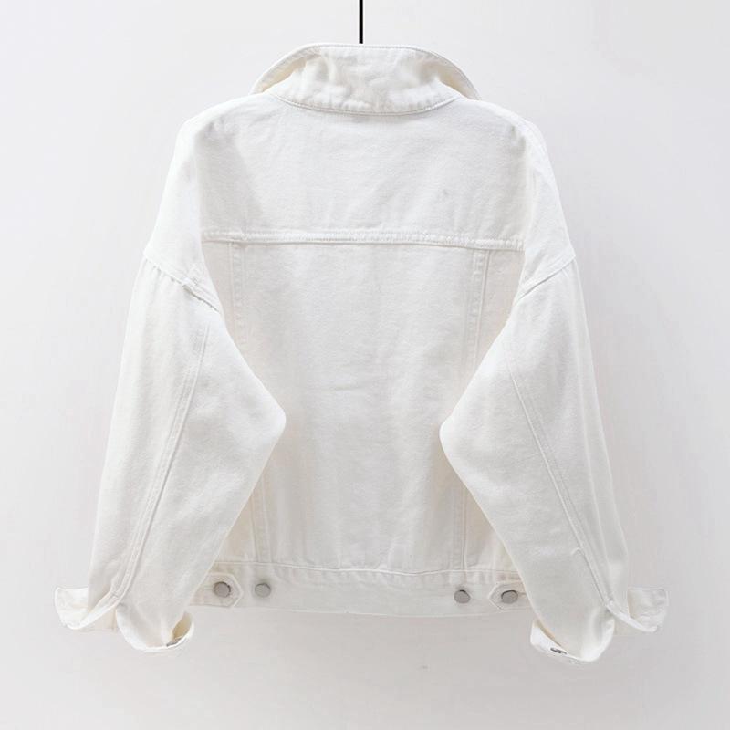 Spring New Color Denim Jacket Women's Short Korean Loose Long Sleeve Jacket Student Top