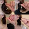 Light Luxury High-end Sense Gold Long Fringed Temperament Earrings Fashionable Atmosphere Versatile Stud Earrings Personalized Daily Earrings