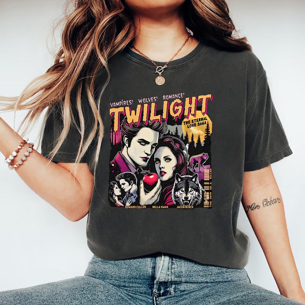 Vintage Twilight TShirt Twilight Fans Homage Tshirt Retro Unisex Tshirts Short Sleeve Vampires Shirt Top Gift for Book Lover