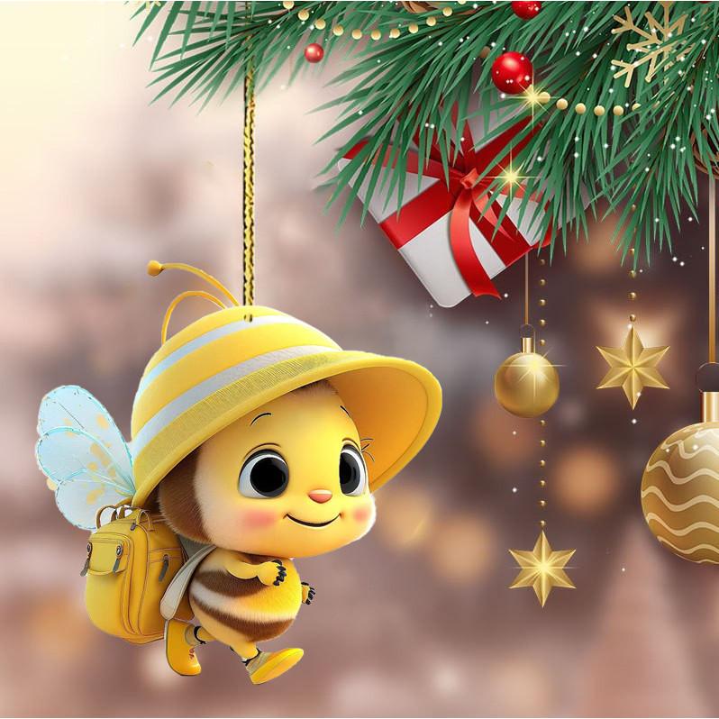 Adorable Acrylic Bee Festival Car Hanging Decoration For Unique Interior Charm
