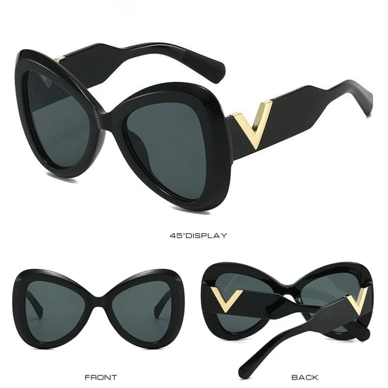 Mode Neutre Nouvelles Lunettes de Soleil Oeil de Chat Personnalisées Mode Sens Senior Lunettes UV400 Lunettes de Soleil Rétro Oeil de Chat