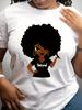 European Size Lady T-shirt Woman Top 2025 Fashion T-shirt DIY Shirt, New Summer Suit Sexy Earring Print Pattern
