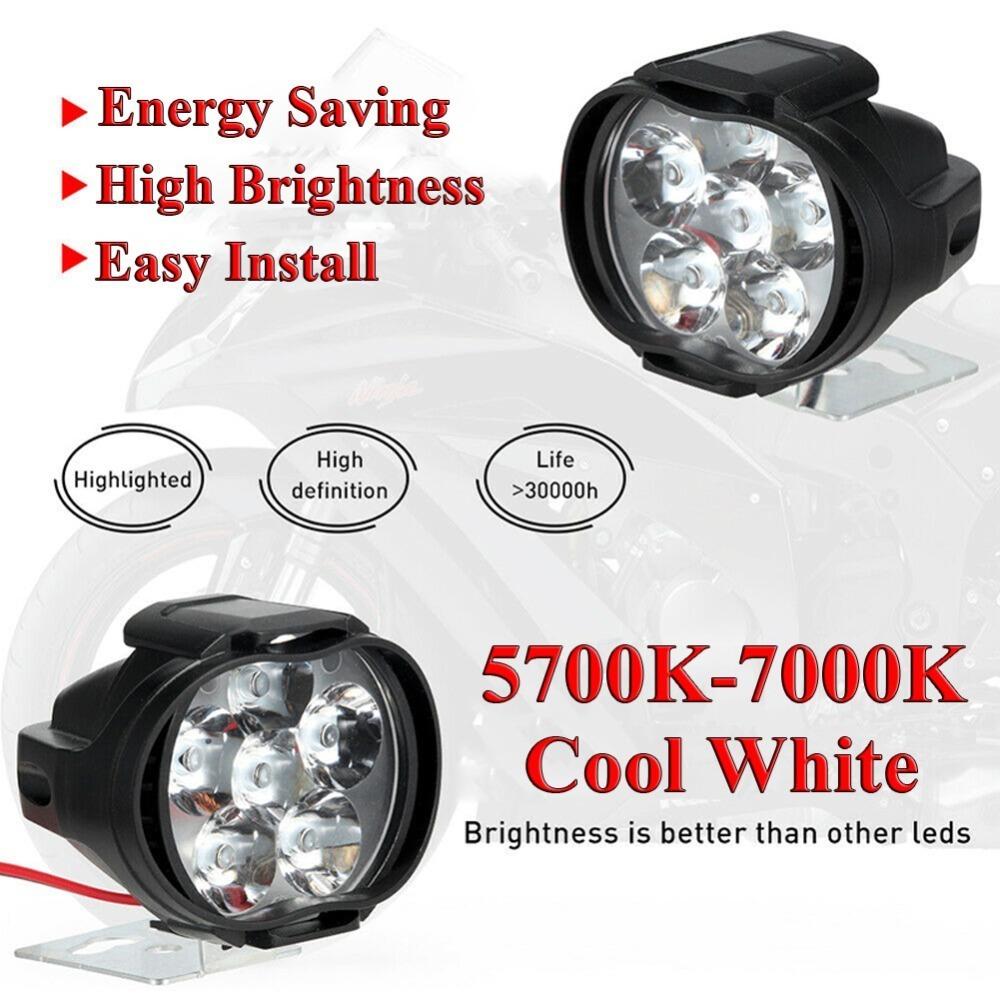 2 Stücke 6 LED Zusatzscheinwerfer für Motorrad Scheinwerfer Lampe Fahrzeug 6LED Zusatzscheinwerfer Helligkeit Elektroauto Licht