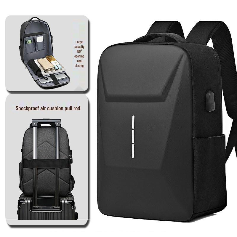 High-End Waterproof Reflective Men's Backpack: Customizable Hard Shell for Business & School