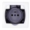 Single Flush-Mounted Wall Socket With Grounding & Flap, 1 Piece