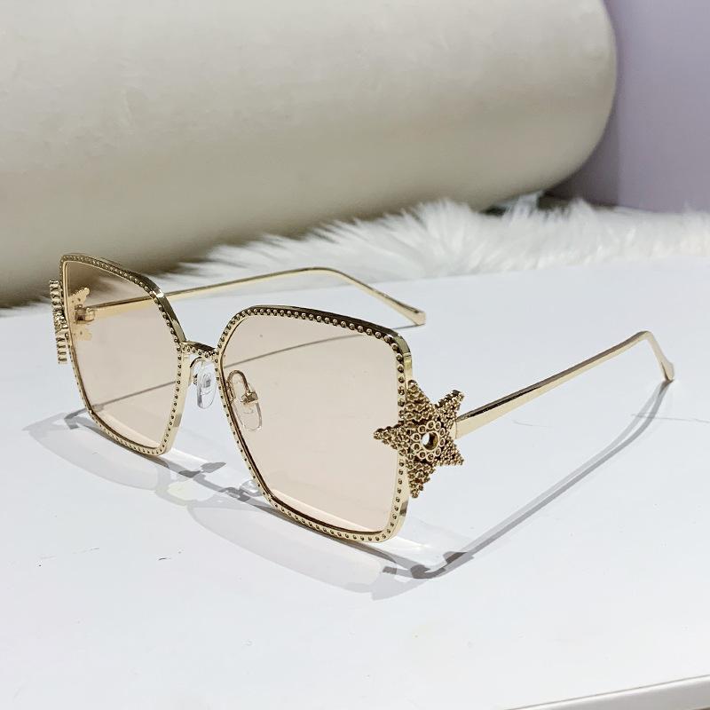 Oversized Square Sunglasses Women Rhinestone Star Frame Sun Glasses Luxury Brand UV400 Protection Eyewear for Ladies