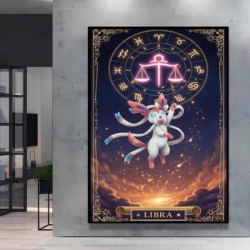 Canvas Wall Art Pokemon Vaporeon Decoration Paintings Poster Prints Cartoon Character Picture Home Modern Living Room Decor Gift