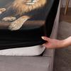 3pcs Fitted Sheet Set Black Lion Animal 3D Printed 100% Polyester Cover Breathable Bedding Set Home Decor with 2 Pillowcases