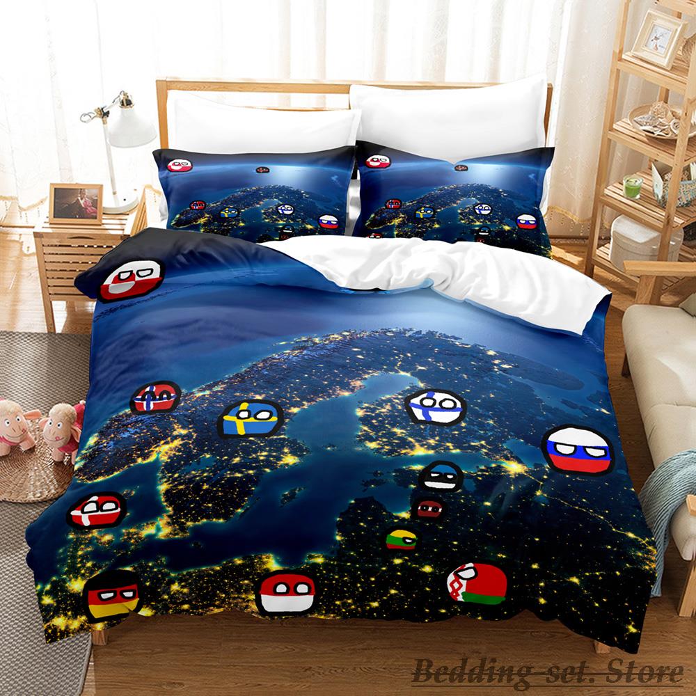 New Countryball Polandballs Bedding Set Single Twin Full Queen King Size Bed Set Aldult Kid Bedroom Duvetcover Sets Anime