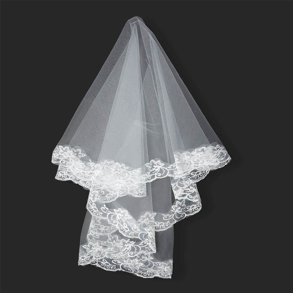 White Fancy Dress Happy Hexagonal Net Wedding Supplies Wedding Veil Bridal Veil