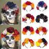 Cosplay Halloween Party Costume Headwear Photo Props Hawaiian Mexican Rose Flower Crown Boho Mardi Gras Headgear for Women