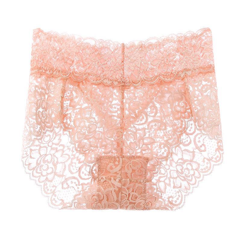 Women's Lace Mid-Waist Panties - Comfortable, Breathable, Sexy, Hip-Lifting, Large Sizes Available