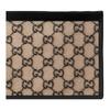 Gucci Distressed Old Flower Logo Wristband, Wool Splicing Leather Clutch Bag, Same Style for Men and Women, Couple Style, Beige/black