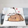Bubu Dudu Panda Bear Blanket Soft Warm Flannel Throw Blanket Plush for Bed Living Room Picnic Travel Home Sofa