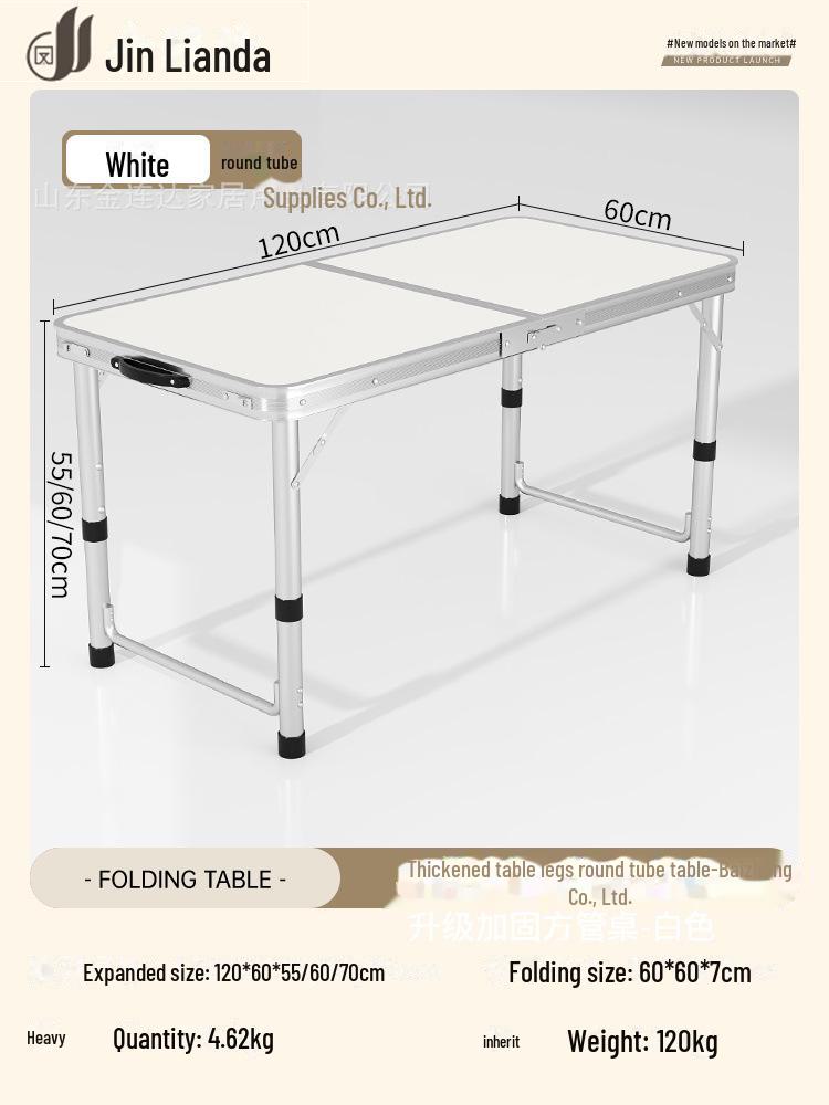 Portable Multifunctional Aluminum Folding Table for Dining and Outdoor Use
