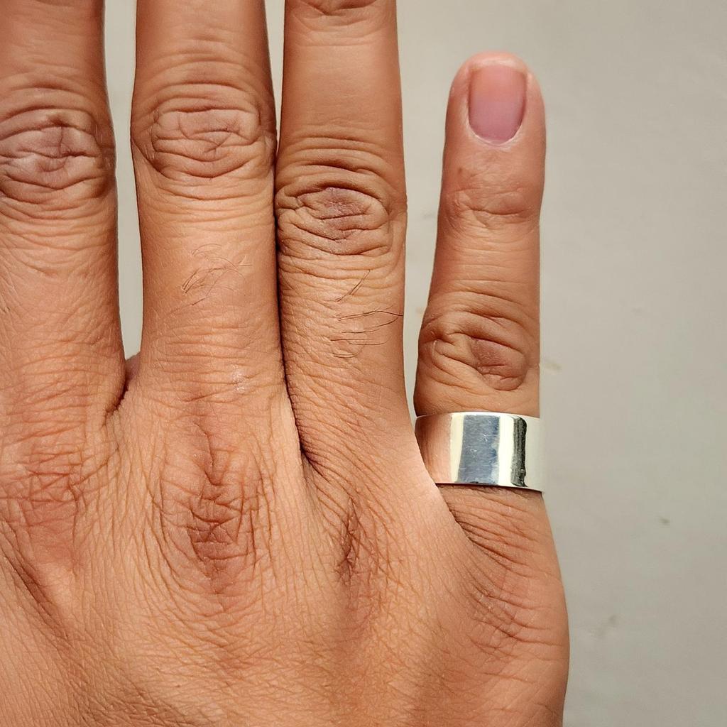 10 MM Sterling Silber Boho Band Daumen Graviert Ring Schmuck