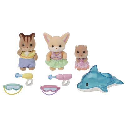Epoch Sylvanian Families Nursery Set [Friendly Babies Set - Water Play] S-75 ST Mark Certified, Ages 3 and Up, Toy Dollhouse, Sylvanian Families