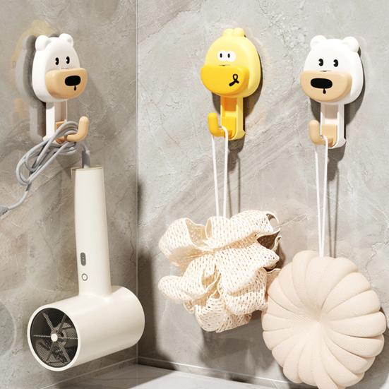 Suction Cup Hook Cartoon Animal Waterproof Bathroom Hook Removable Wall Hook for Bathroom Towels Kitchen