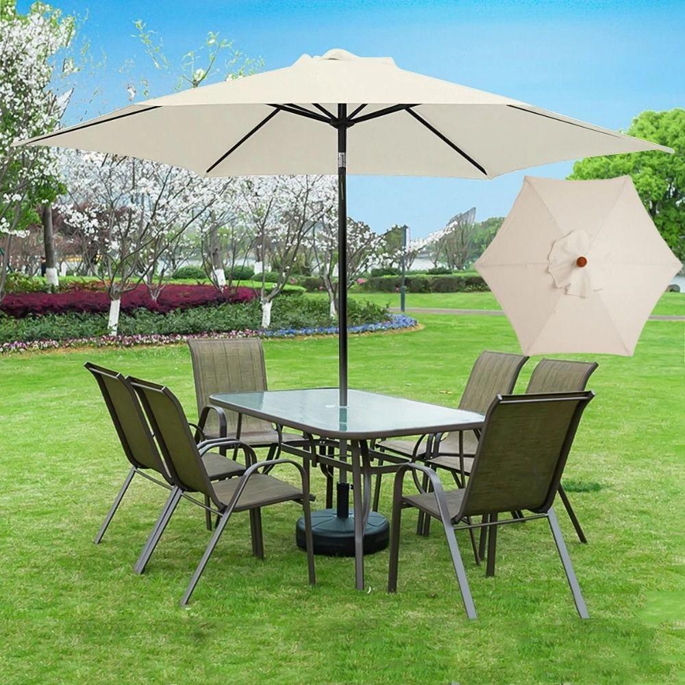 Stoff Garten Sonnenschirm Bespannung Ersatzbezug für 2m 6-Arm Terrassen Sonnenschirm