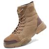 Men's Work Steel Toe Boots Anti Smashing Lightweight Breathable Safety Shoes Wear-resistant High Work Protective Boots for Men