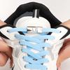 1 Paar Nieuwe Elastische Metalen Sluiting Handige Persoonlijkheid Luie Schoenveters Elastiekje Geen Strik Schoenveters voor Sneakers Platte Schoenveters
